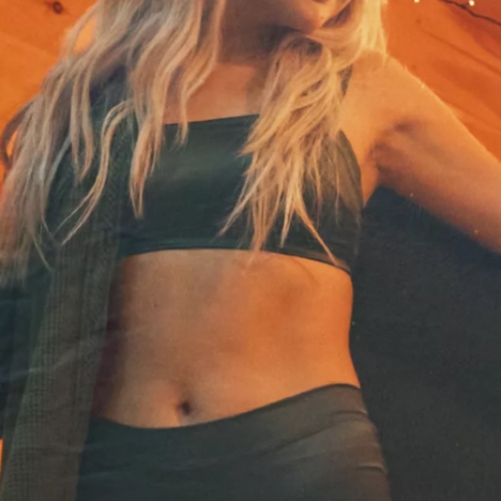 Aerie Satin Bandeau Green